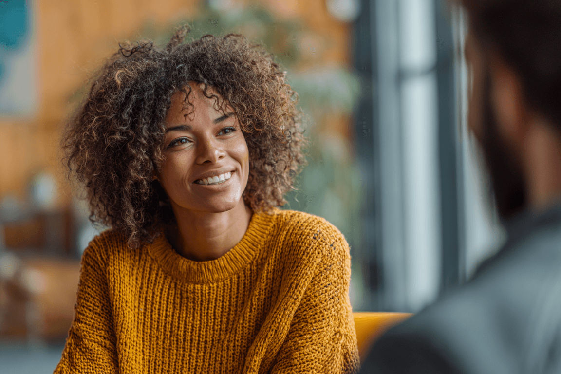 A supportive counseling session in Massachusetts where a patient discusses prescription drug recovery options.