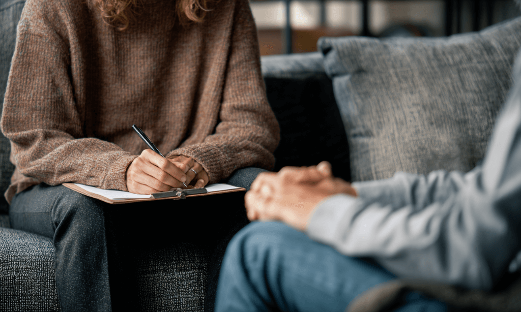 Therapist helping client create relapse prevention plan in Massachusetts rehab