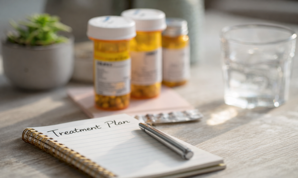 FDA-approved medications used in medication-assisted treatment, including buprenorphine and naltrexone for evidence-based addiction recovery