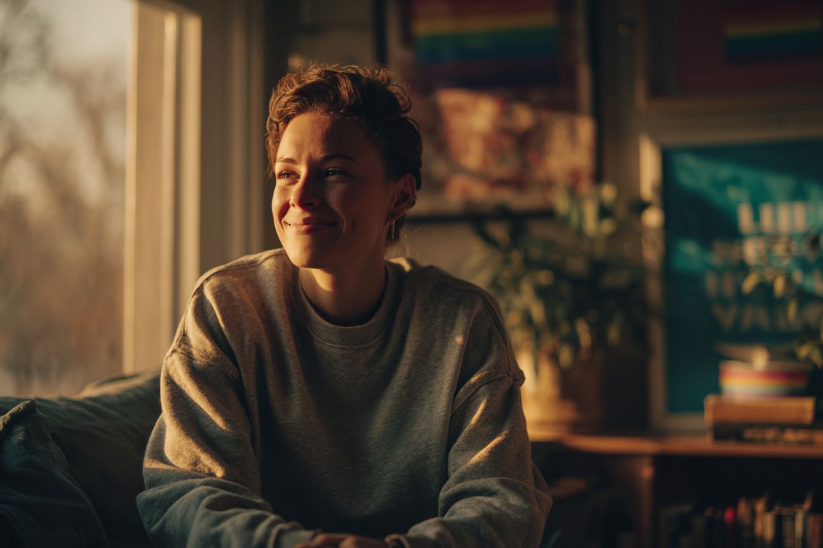 Diverse LGBTQ individuals in supportive group therapy session at affirmative addiction treatment center in Massachusetts